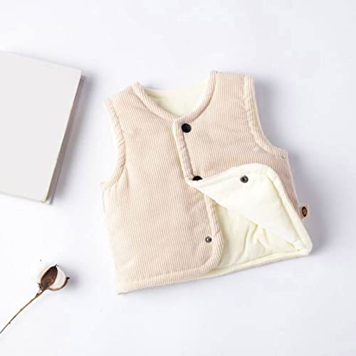 Toddler Boys Girls Sleeveless Fleece Vest Kids Buttons Open Fuzzy Front Jacket Coat Padded Outerwear Waistcoat4