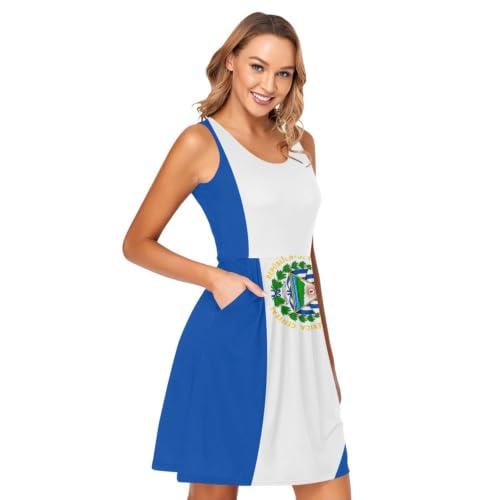 Robe d'été drapeau Salvador fluide et légère pour éviter la chaleur en vacances