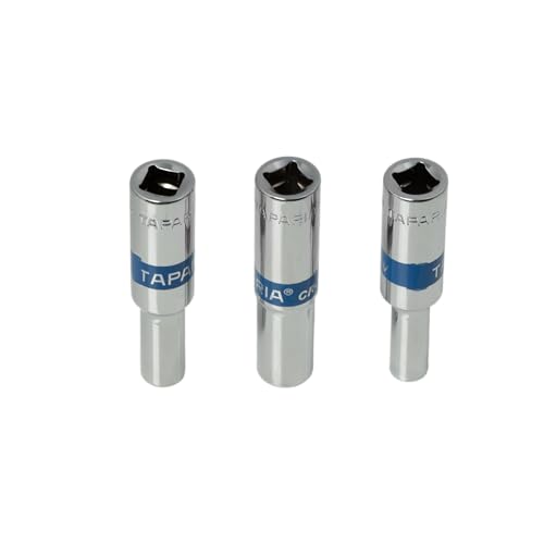 Image of Taparia 1 /4 inch (6.35mm) Drive Extended Length Deep Socket Bit (AL 4.5, 5.5, 7 mm)-For Fastners in Recessed areas-Compatible W /Ratchets, L Handles, Wrenches, Power Tools-Automotive Workshop, Garages