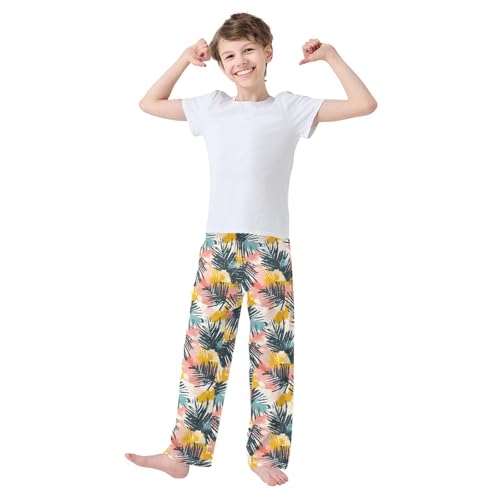 Pajama Pants Colorful Leaves Graffiti PJ Bottoms Sleepwear Lounge Sleep Pant with Pockets2