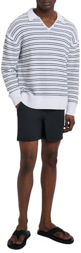 Men's Cotton Linen Textured Long Sleeve Polo3