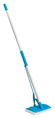 Self-Wringing Sponge Mop with Long Handle | Flat Floor Mop for Tile Hardwood Laminate Cleaning | Absorbent Sponge Cleaning Mop for Kitchen Bathroom Home Use | Lightweight Floor Cleaning Mop