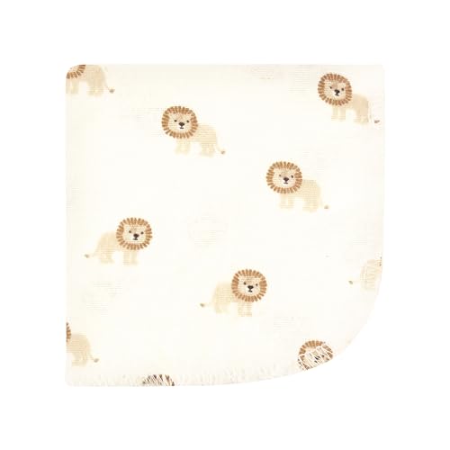 Image of Hudson Baby Unisex Baby Flannel Cotton Poly Washcloths, Brave Lion 10 Pack, One Size