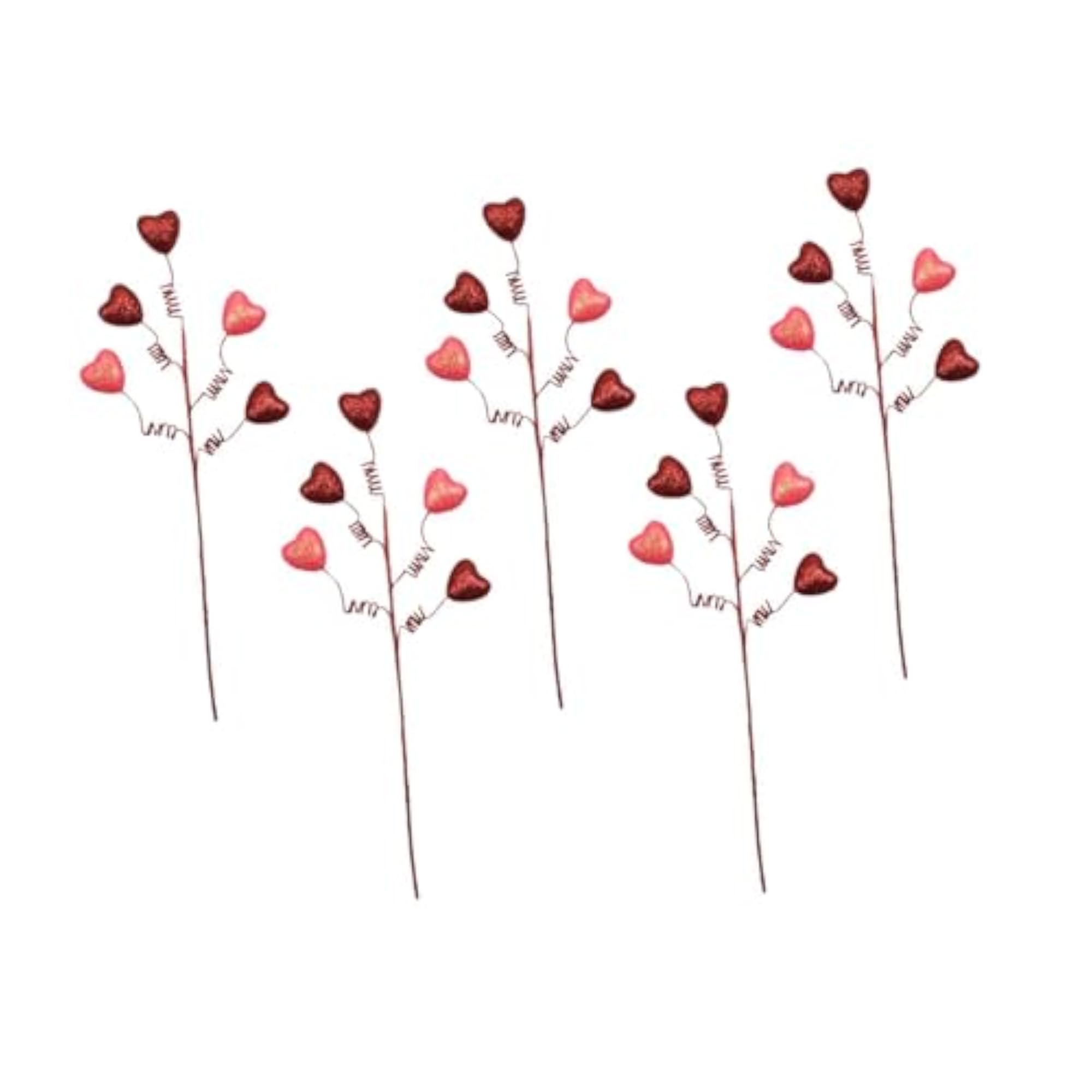 Artificial Valentine's Day Heart Picks for Table Centerpieces