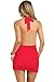 Women's Sexy Backless Deep V-Neck Mini Dress Strapless Club Night Out Party Cocktail Dresses （Medium，Red）