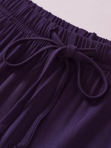 Latuza Women's Petite Viscose Button Up Pajamas Set Petite Size Long Sleeve PJs4