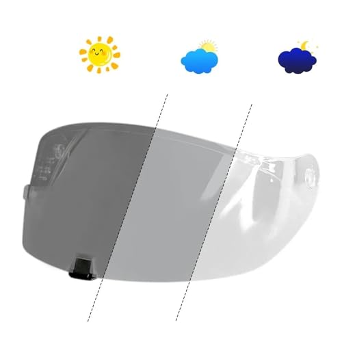 Fu Hon Helmet Lens Visor, Helmet Photochromic Visor Anti-UV PC Visor Lens Hromic Smoke Dark Replacement Visor For Scorpion Exo 1400 Carbon R1 Air EXO 520