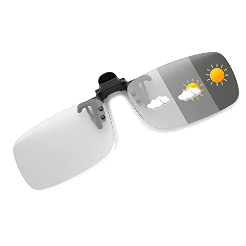 JM Polarizadas Clip en Gafas de Sol Sin Marco Flip up Lente Para Gafas Graduadas Fotocromático Gris 🔥