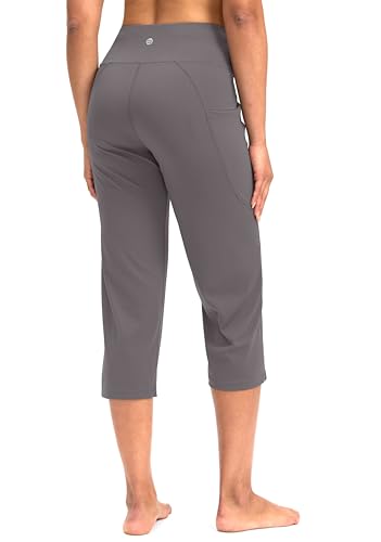 Image of G Gradual Capri Pants for Women High Waist Workout Yoga Pants with Pockets Tummy Control Leggings Crop Straight