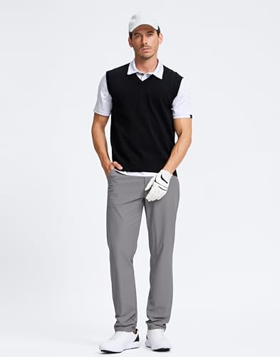 Image of Pudolla Men's Golf Pants 30 inch /32 inch /34 inch Comfy Stretch Dress Work Pants Lightweight Quick Dry Casual Slacks Trousers with Pockets