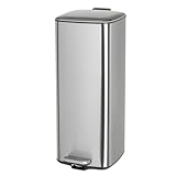 CasaSelección Cubo de Basura de 30 Litros de Acero Inoxidable Plateado de...
