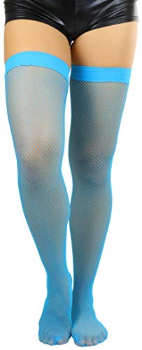 Image of ToBeInStyle Women's Fine Classic Fishnet Thigh High Stretch Nylon Novelty Stockings