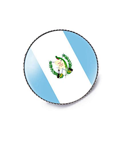 Image of vmcoatdu Round 1 Inch Guatemala Flag Pin International Travel Brooch Metal and Glass Revivalism Style Souvenir Badge for Hat Clothes Backpack