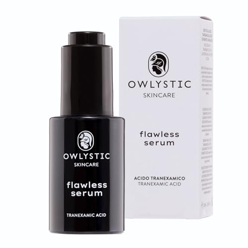 OWLYSTIC Sérum Facial Antimanchas con Ácido Tranexámico 3% y Ácido Hialurónico MADE IN ITALY - Potente acción aclaradora y despigmentante de manchas para una piel luminosa, hidratada y uniforme 30ml