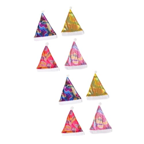 Sombrero de Santa Claus brillo para adultos gorro navideño decorativo 8piezas
