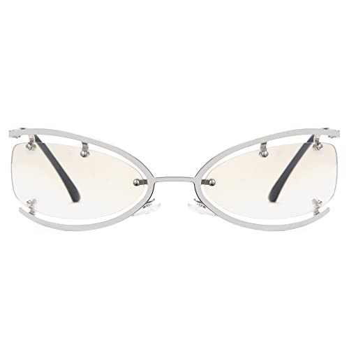 Cyxus Stylish semi rim frame Sunglasses UV 400 Protection Non polarized PC Lens, Retro-inspired Design Metal Temple.