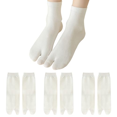 3 pairs Flip Flop Socks Tabi Socks Split Toe Socks Elastic Sandals Sock for Man and Woman Tabi Shoe Crew Socks