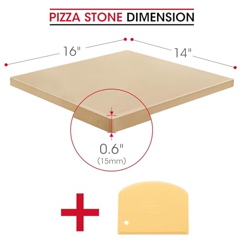 image for Unicook Large Pizza Stone for Oven and Grill, Heavy Duty Baking Stone 