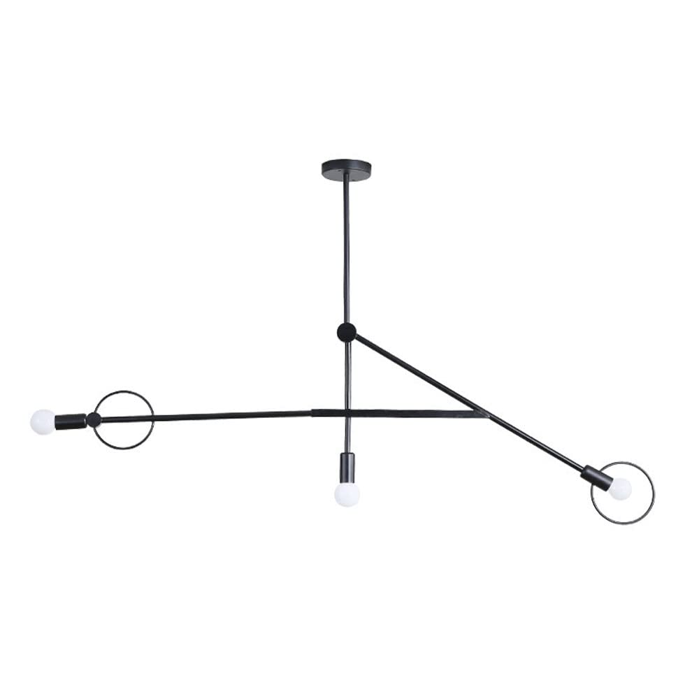 Plafonnier semi-encastré noir style art déco 3 lumières pour éclairage de cuisine et chambre