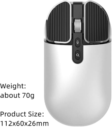 Image of KINGSTER Wireless Bluetooth Rechargeable Mouse - Silent Click, Dual Mode (BT 5.2 + 2.4GHz), Adjustable DPI (800 /1200 /1600), Ergonomic Design - for Laptop, PC, Mac (White & Multi-Color) (Grey)