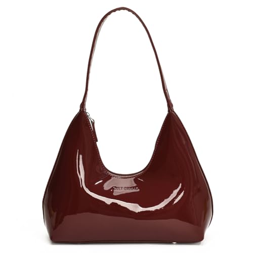 Women PU Shoulder Bag Fashion Underarm Bag Large Capacity Stylish Armpit Bag Zipper Closure Trendy Tote Handbag Simple Should