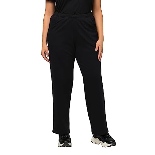 Ulla Popken Große Größen Damen Sporthose Jogginghose, Schwarz (Schwarz 10), 58/60 EU