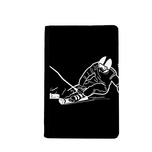 Étui portefeuille de voyage pour passeport noir et multicolore 3.7x5.8" motif sports d'hiver