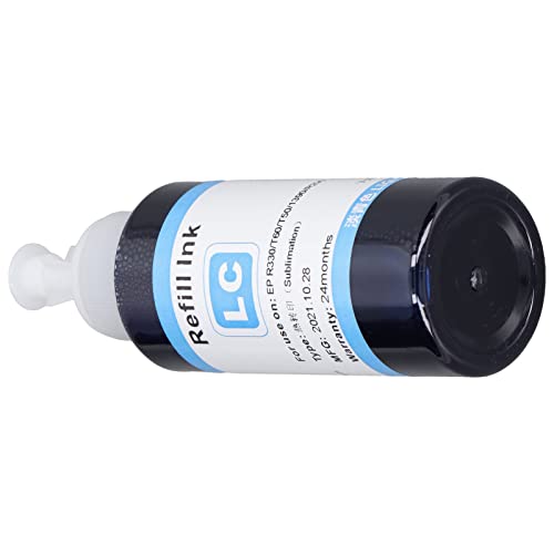 Kompatybilny z drukarkami atramentowymi R330 230 T60 T50 1390 1800 i L805 - Wkład atramentu sublimacyjnego 100 ml do cyfrowego druku termotransferowego - Żółte akcesorium do druku (LC)