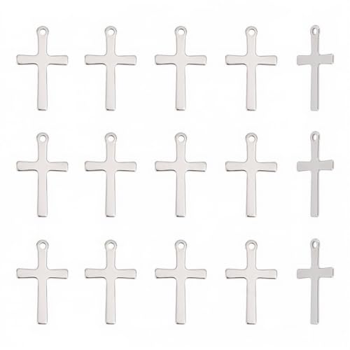 UNICRAFTALE 50 pcs Croix Acier Inoxydable Pendentifs Métal Petits Breloques Punk Bijoux Accessoire pour Bracelet Collier