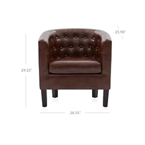 Bellezecaramelaccentchairsforlivingroomelegantarmchairupholsteredtuftedbarrelchairclubchairforbedroomwithsturdylegsandfauxleatherberlindacaramel Urban Country Home Decor Belleze caramel accent chairs for living room elegant arm chair upholstered tufted barrel chair club chair for bedroom with sturdy legs and faux leather berlinda caramel urban country home decor