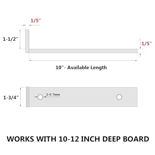NEODROP 10 Inch Floating Shelf Brackets, Heavy Duty Hidden Bracket for Wall, Mantel, Bookshelves, Black Powder Coated Steel, 6-Pack by NEODROP - Image 2