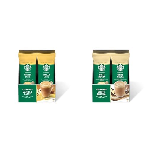 Starbucks Vanilla Latte Premium Kahve Karışımı, 10x21.5 g ve Starbucks White Mocha Premium Kahve Karışımı, 10x24 g