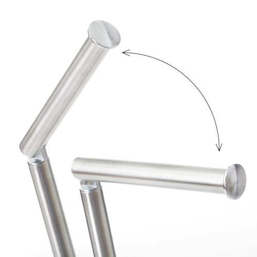 Miniatura 7 de Lolahome Portarrollos De Papel Higiénico De Pie, Escobilla De Acero Inoxidable Y Escobillero De Pvc Gris, Instalación Sin Taladro, Diseño Moderno Y Funcional Para Un Baño Elegante Y Ordenado