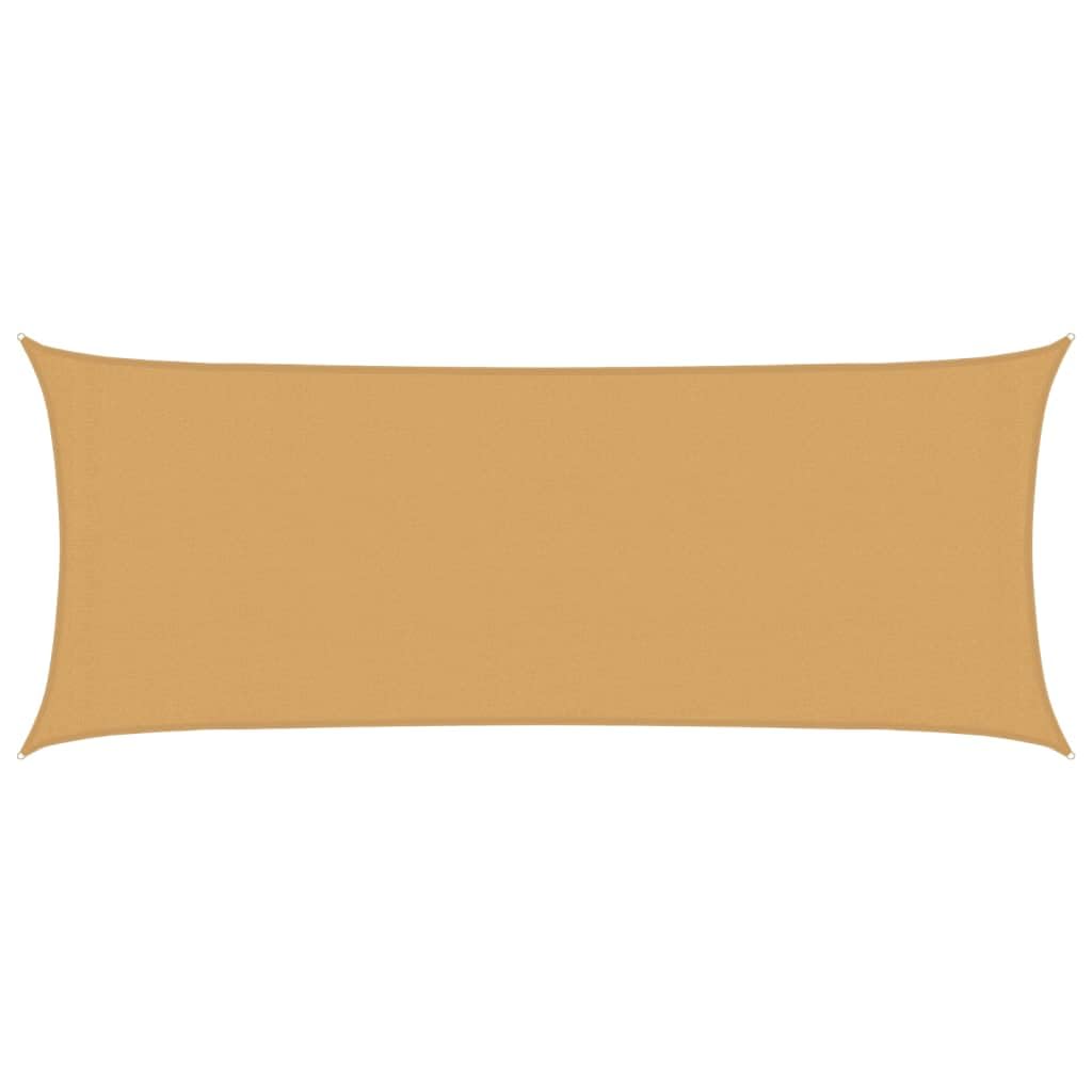 Voile d'ombrage rectangulaire bâche solaire respirante sable 2x5m pour jardin et patio