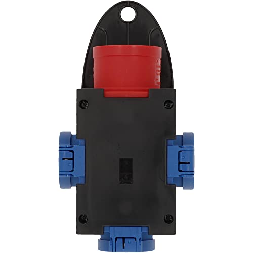 PC-Electric Electric 31114 CEE-Mobil-Verteiler 3xSchuko 16A abges. Mobilverteiler Kunststoff Baureihe ST.ANTON 3xSSD GS16/5 m.B. IP44, schwarz-rot-blau