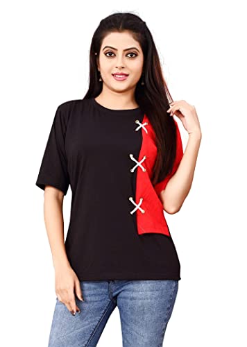 Image of Leriya Fashion Women's Solid Regular Fit T-Shirt