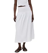 Madewell Women's Smocked-Waist Poplin Midi Skirt