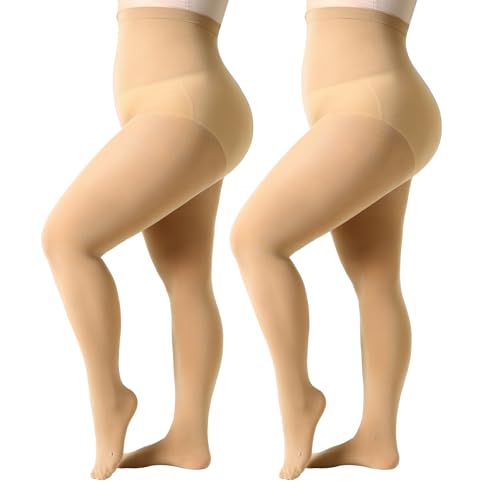 Image of MANZI Plus Size Tights for Women Queen Size Nylons Stockings Pantyhose