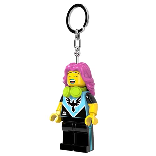 LEGO Mini figurines de 7,6 cm de haut Porte-clés lumineux – E-Sports Girl (KE229H), blanc