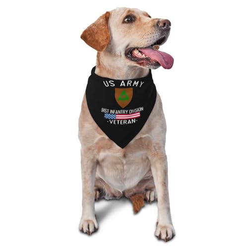 US Army 91st Infantry Division Veteran Dog Scarf Pet Bandana Cat Pet Bibs