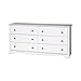 Prepac Sonoma 6-Drawer Double Dresser for Bedroom, Wide Chest Storage, Traditional Furniture, 17.5
