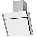 Oranier kleine weiße schräge Edelstahl Umluft Wandhaube 60 cm Scala - effektive Dunstabzugshaube im Kopffrei-Design