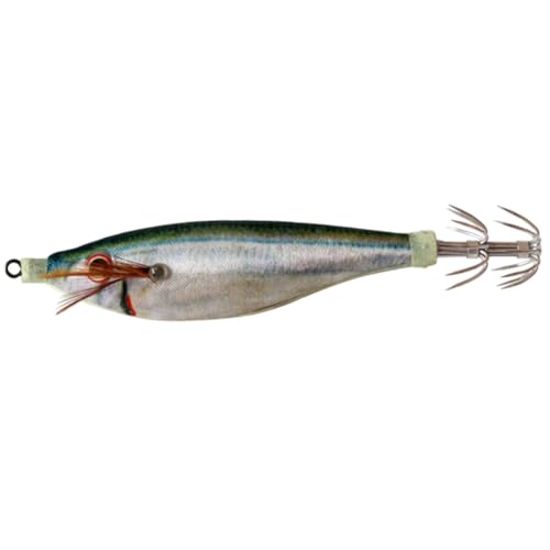 Fiorky Anzuelo de pesca, anzuelos de simulación de calamar, cebo luminoso, señuelos fluorescentes, anzuelos luminosos (verde)