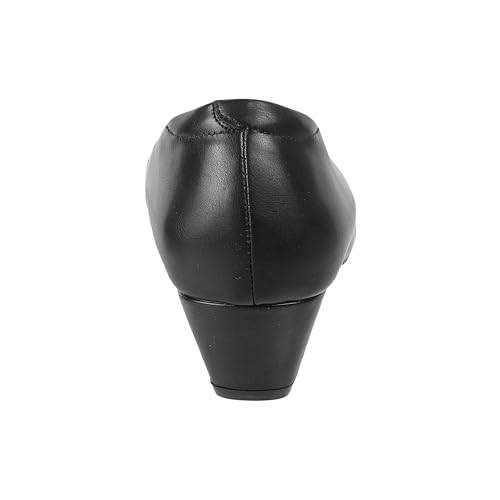 Image of Mochi Women Black Synthetic Pointed Toe Mid Heel Pumps with Bow Detail, Slip On Formal Office Wear Shoes