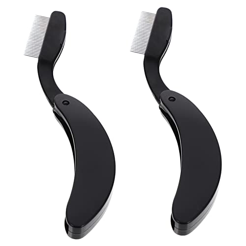 IWOWHERO 2pcs Metal Eyebrow Eyelash Comb Beauty Makeup Tool Portable Stainless Steel Lash Brush Perfect for Women
