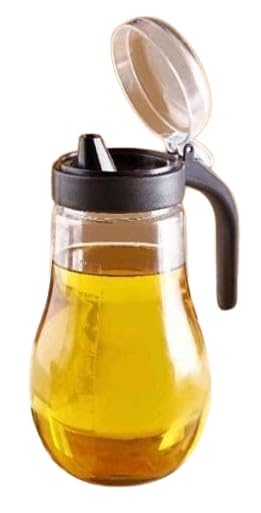 wike Apex Jessy Multipurpose Oil & Juice Pourer - 1000 ML Food Grade Plastic Dispenser for Olive Oil & Vinegar, Transparent, Dust & Leak Proof, Portable - Bundled Cleaning Cloth - Multicolor