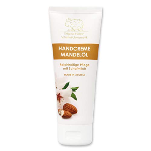 Florex Handcreme Mandelöl - Reichhaltige intensive Pflege bei trockenen strapazierten Händen mit Schafmilch ohne Palmöl 75 ml