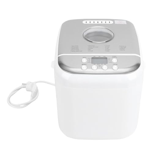Haofy Máquina para Hacer Pan Máquina de Pan Programable Automática con 19 Preajustes 3 Tamaños de Potente Motor de 600 W Sartén Antiadherente para Casero Masa Galletas Mermeladas (Enchufe de la UE)