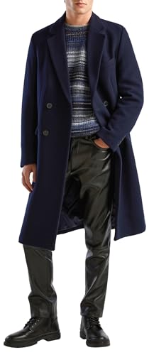 United Colors of Benetton Cappotto 29WTUN03B, Blu Scuro 016, 46 Uomo