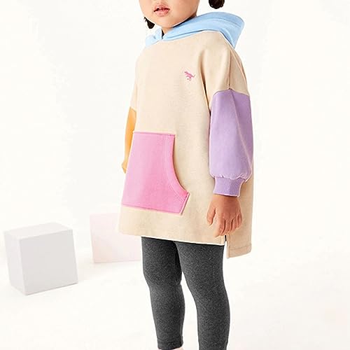 EnJoCho Children Comfy Tops 1 to 7 Years Kids Girls Sweater Autumn And Winter Cute Cartoon Color Matching Hooded Sweater4